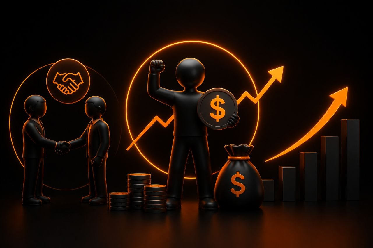Negociação, compra e venda — crescimento financeiro